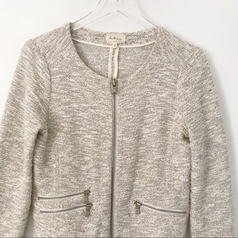 LOFT Lou & Grey Tan Shimmer Jacket Size Small - Picture 3 of 8